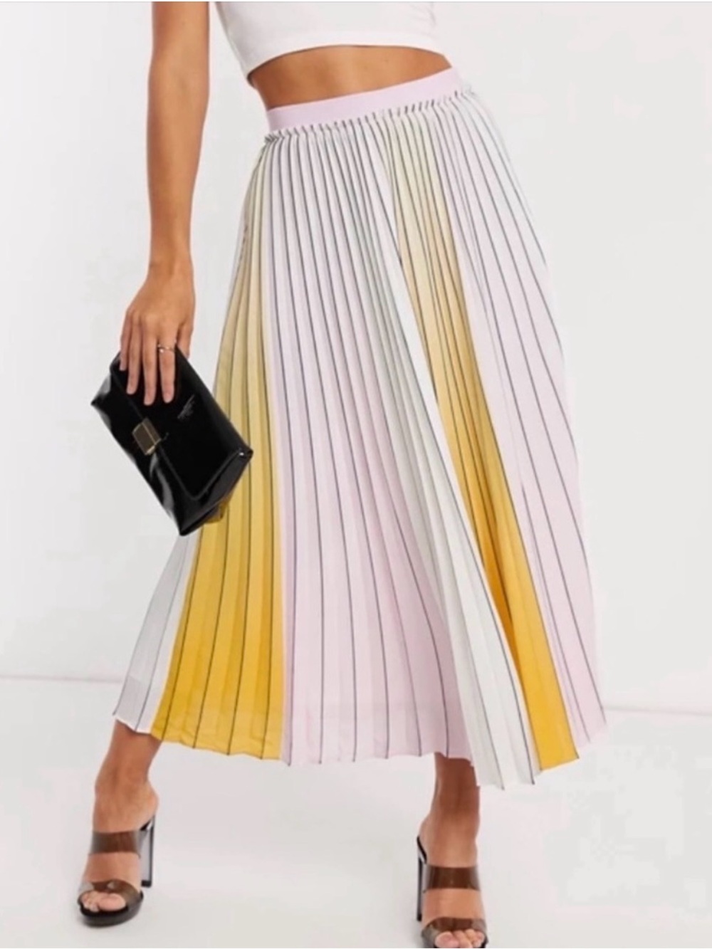Ted Baker Noviia Ombré Pleated Midi Skirt NWT Size 1/US 0-2